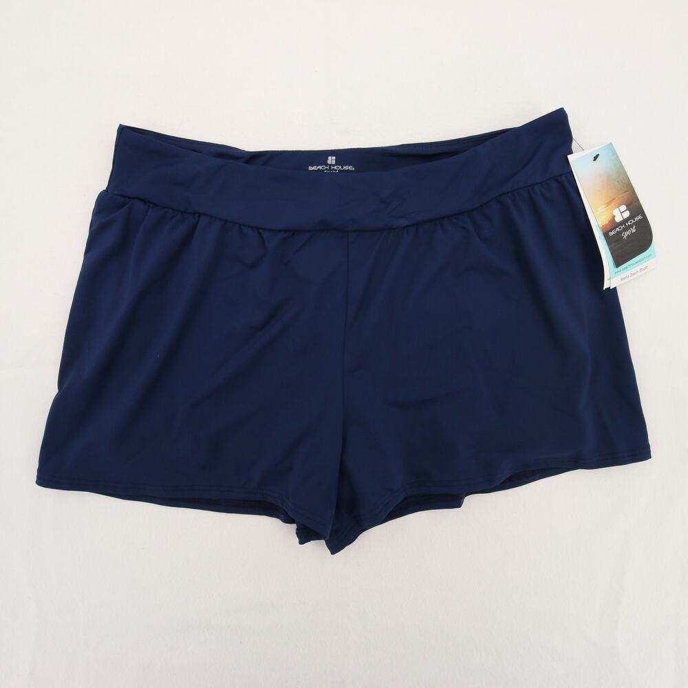 Beach House Swim Shorts Navy Blue Board Shorts Zip Pockets UPF 50 12 Stella NWT - Picture 2 of 13